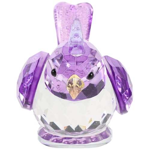Oiseau en cristal violet de table pour égayer une étagère vide