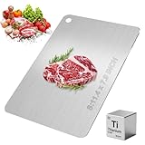 Tibo Titanium Cutting Board, 2026 New 100% Pure Titanium Cutting Boards for Kitchen, Double Sided Food Metal Chopping Board, Non Toxic Dishwasher Safe Durable Metal Cut for Meat Fruit Vegetable (S)
