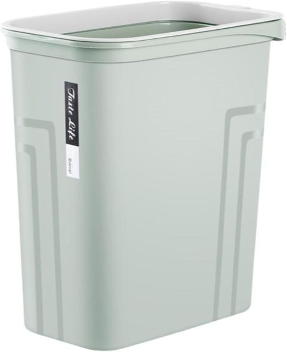 Jazzy Pearls®Rectangular Trash Can Waste Bin, Space Saving, Office, Bathroom, Home Green 27.5x22x29.5cm