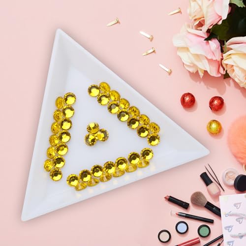 Image of Glue Fix Crystal Flatback Rhinestones Glass Diamantes Gems for Crafting Nail Art Crafts Decorations Clothes Shoes 3.2mm (ss12 1440pcs, Citrine)