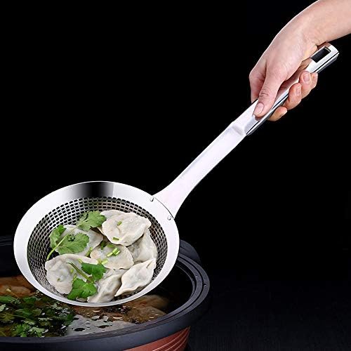 Skimmer Ladle,304 Stainless Steel Slotted Spoon, 2 Set