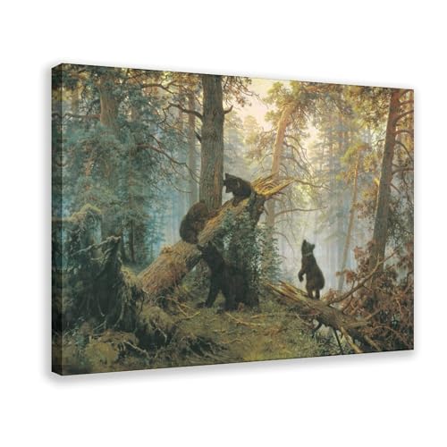 Impression sur toile Morning in a Pine Forest Shishkin cadre décoration murale