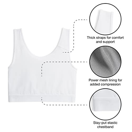 Image of TomboyX Compression Bra Top for Women, Full Coverage Gender Inclusive Bras, Wireless Medium Support Top No Padding Sports Bra