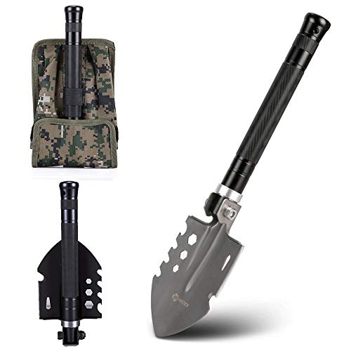 ANTARCTICA 15'' Military Portable Folding Shovel Multitool Compact Backpacking Tactical for Hunting, Camping (Black) …