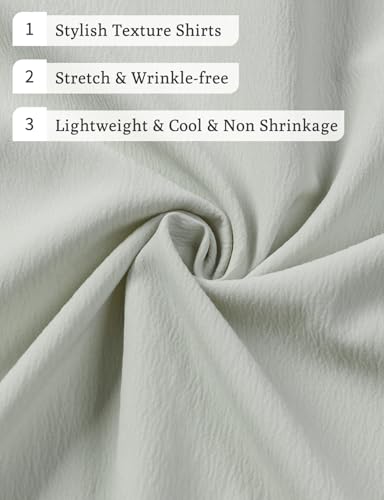 Image of JEMITOP Mens Stretch Wrinkle Free Texture Shirts