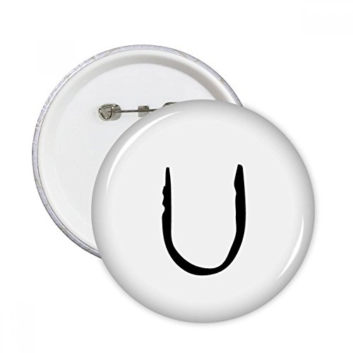 Alphabet grec Upsilon badge bouton noir élégant pour customiser un sac