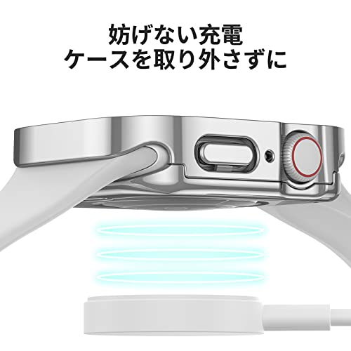 【フルカバー保護】Kawoco アップルウォッチ 防水 カバー Apple Watch SE Series 6 5 4 対応 40mm ケース 2 in 1 前後の保護 二重構造 耐衝撃 iWatch 一体型 ケース 40mm シルバー