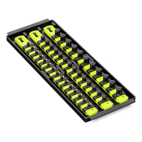 Ernst Manufacturing 8498HV 13-Inch Socket Boss, Premium 3-Rail Multi-Drive Socket Organizer, High Visibility - Image 2