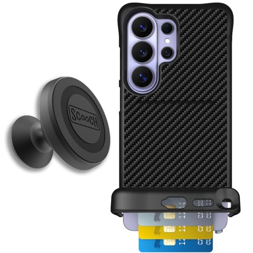 Scooch for Samsung Galaxy S26 Ultra Wallet Case, Wingmate, Carbon Fiber