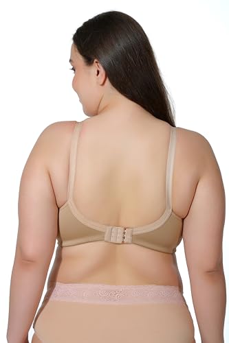Image of MAROON Cotton Satin Blend Seamless Non Padded Non-Wired Full Coverage Women Minimizer Bra