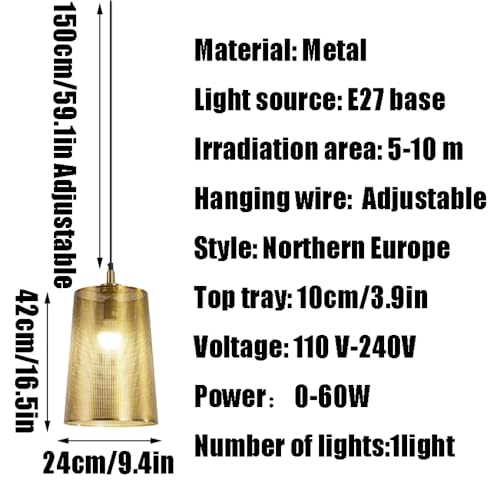 Lampe suspendue décorative industrielle E27 pour plafond de cuisine