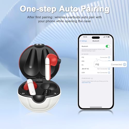 FEFURS 2 Pack Wireless Earbuds for Kids,Comfortable Wireless Earphones Fit Ergonomic Design Ball Shape Ear Buds with Mic for Android iOS Cell Phone Computer Laptop by FEFURS - Used condition - Image 5