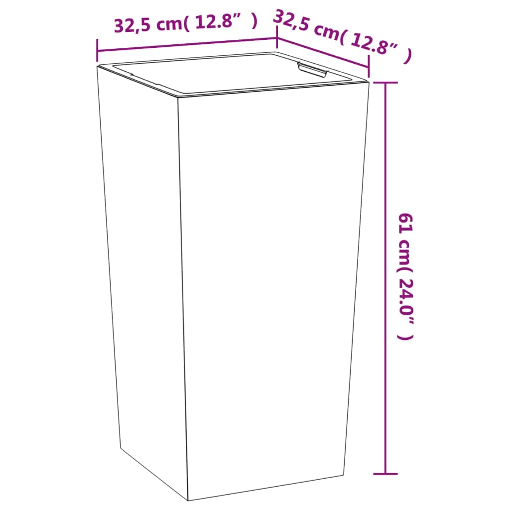 vidaXL Donica z pojemnikiem wewnętrznym, szara, 21/49 L, beton PP
