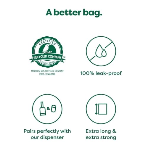 Image of Earth Rated Dog Poop Bag Refill Extra long strong and leak-proof scented Lavender recycled plastic 60 Bags In 4 Rolls