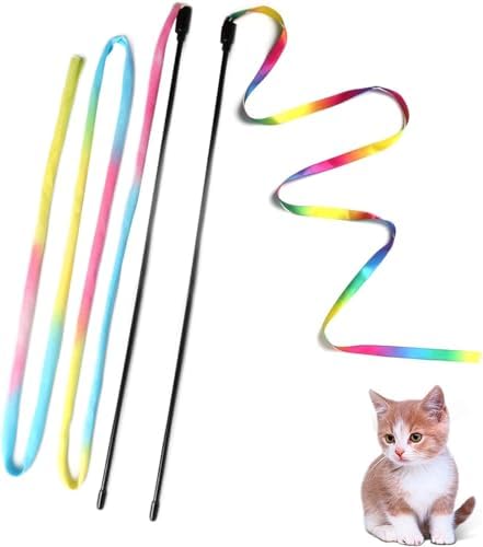 Cat Wand Toys Interactive Kitten Toys for Indoor Cats Colorful Te...
