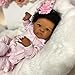 Zero Pam Reborn Baby Dolls Silicone Full Body Black-18 in Realistic Baby Doll Black, Anatomically Correct Girl, Brown Lifelike Babies Doll with Hair, Silicone Babies Dolls for Girls with Accessories