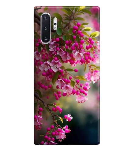 Image of Pink Floral Flowers Printed Hard Back Case Cover Compatible for Samsung Galaxy Note 10 Plus /Samsung Galaxy Note 10 Pro (Multicolor) - D1662