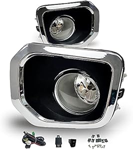 Driving Fog Lights Fit for Toyota Tacoma 2016-2022 (Fits SR, SR5 Model Only) with H11 55W Halogen Bulbs Chrome Bezel