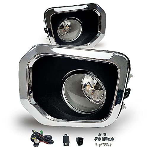 Driving Fog Lights Fit for Toyota Tacoma 2016-2023 (Fits SR, SR5 Model Only) with H11 55W Halogen Bulbs Chrome Bezel