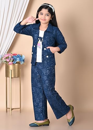 Image of Girls Sparkly Corduroy Co-ord Set, Jacket and Pants, Outfit, Formal Occasion Dress