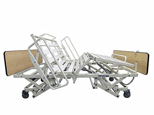 Tuffcare Century Max Bariatric Bed, Long Term Care Bed With Foam Mattress & Half Rail Package (48" W X 80" L) 800Lbs Weight Limit #TOP2