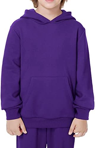 Kid Nation Kids’ Soft Brushed Fleece Casual Basic Pullover Hooded Sweatshirt Hoodie for Boys or Girls 4-12 Years