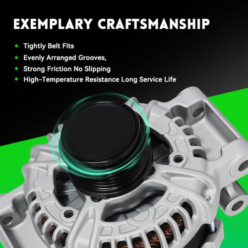 Image of 13513070 Alternator Compatible with Chevy Equinox 18-24, GMC Terrain 2018-2024 1.5L,130Amp High Output Automotive Replacement, 5-Groove Pulley, Replaces OE# 13535009, 13517759, 13583100