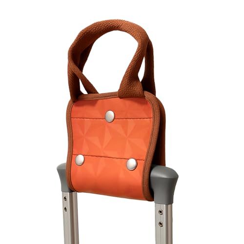 Image of Luggage Handle Extender - 7.5-Inch Soft Grip Extension Strap, Secure Travel Handle Attachment for Carry-On & Suitcase, Durable Nylon Grip for Comfortable Lifting (Burnt Orange & Coffee Brown)