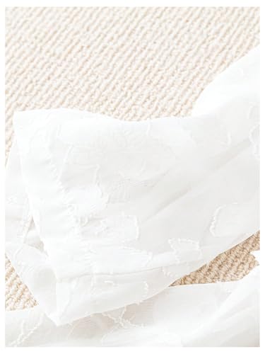 Floerns Women's Plus Size Floral Lace Sheer Jackets Lapel Button Front 3/4 Sleeve Outwear4