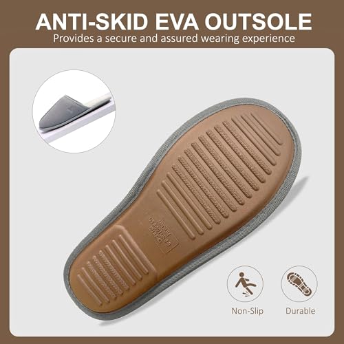 Image of Mens Scuff Slippers Micro Suede Memory Foam Slide Clogs Slip on Indoor Outdoor House Shoes