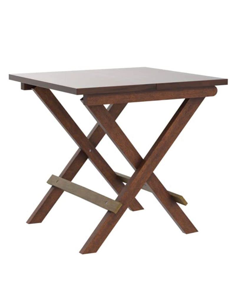 Heera Moti Corporation Wooden Square Folding Adjustable Brown End Table/Coffee Table/Lamp Stand