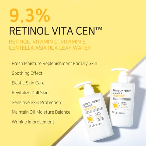 Image of APLB Retinol Vitamin C Vitamin E Body Lotion | 300ml Korean Skincare, Long lasting hydration, Revitalize for gentle and improve skin texture