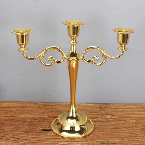 Bougeoir en alliage de zinc doré vintage pour décoration de restaurant et ornement de table - 7