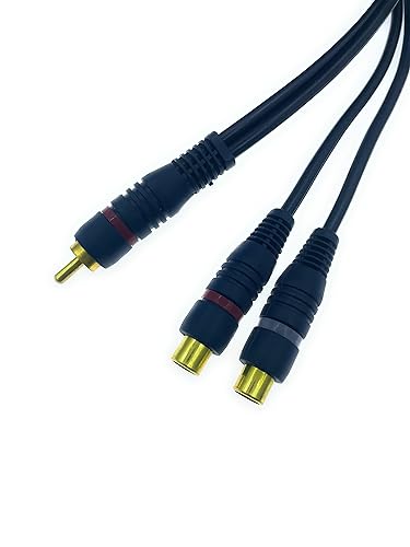 Cable divisor RCA macho a 2 RCA hembra 3 pies miniatura 2
