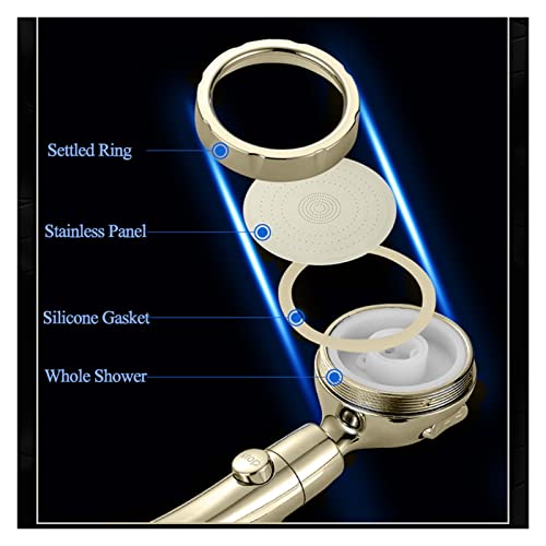 Pommeau de douche haute pression 3 modes avec bouton arrêt pratique - 3