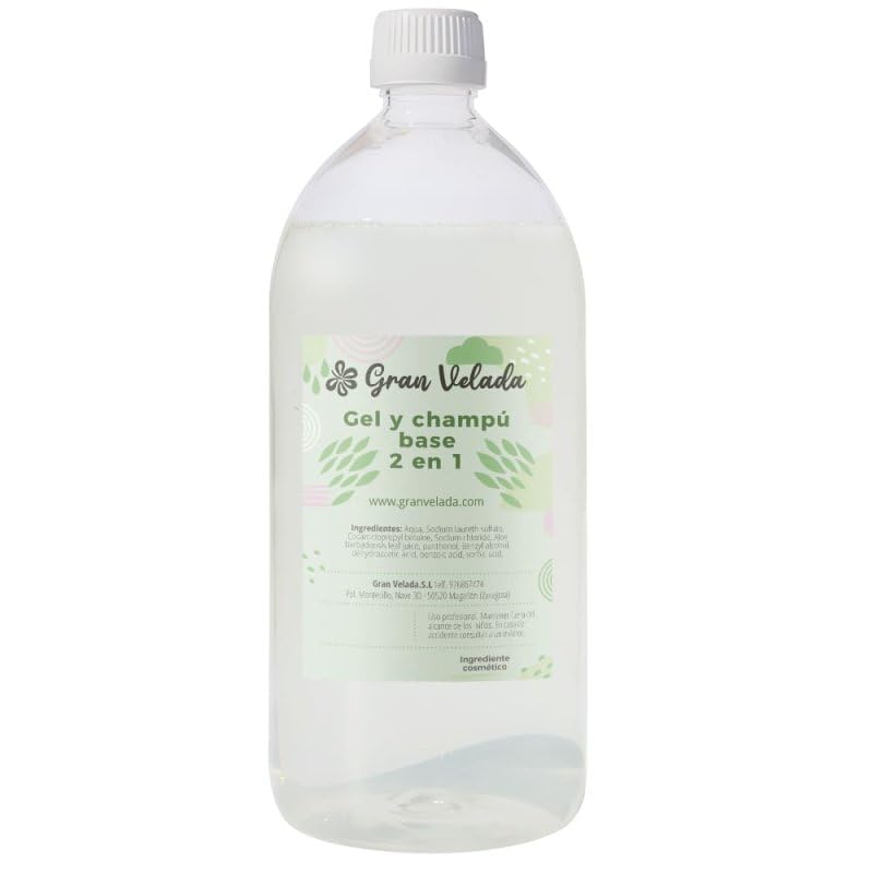 Gran Velada - Gel y Champú 2 en 1 Base 1 Kg | Fórmula Personalizable para Piel y Cabello | Limpieza Suave y Eficaz | Ideal para Uso Diario