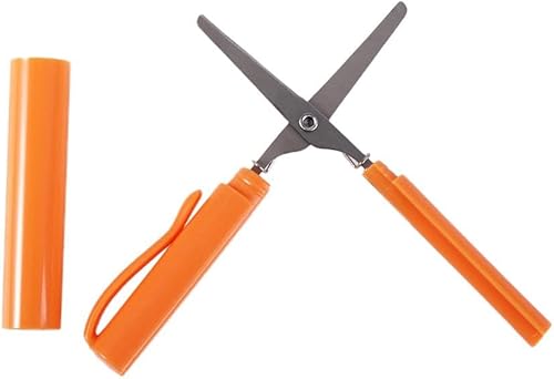 Miniatura 5 de Tijera plegable con forma de bolígrafo, 5 colores multifuncionales de trabajo manual Tijera de arte estacionaria DIY segura plegable tijera 2 en 1