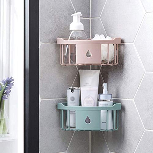 Estante de ducha esquinero de pared, cesta triangular para artículos de baño 3