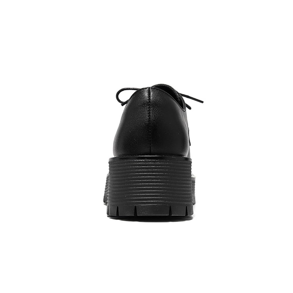 MANLADUO Chaussures de travail à bout carré pour homme – Chaussures habillées en cuir à semelle épaisse imperméable avec augmentation de la hauteur