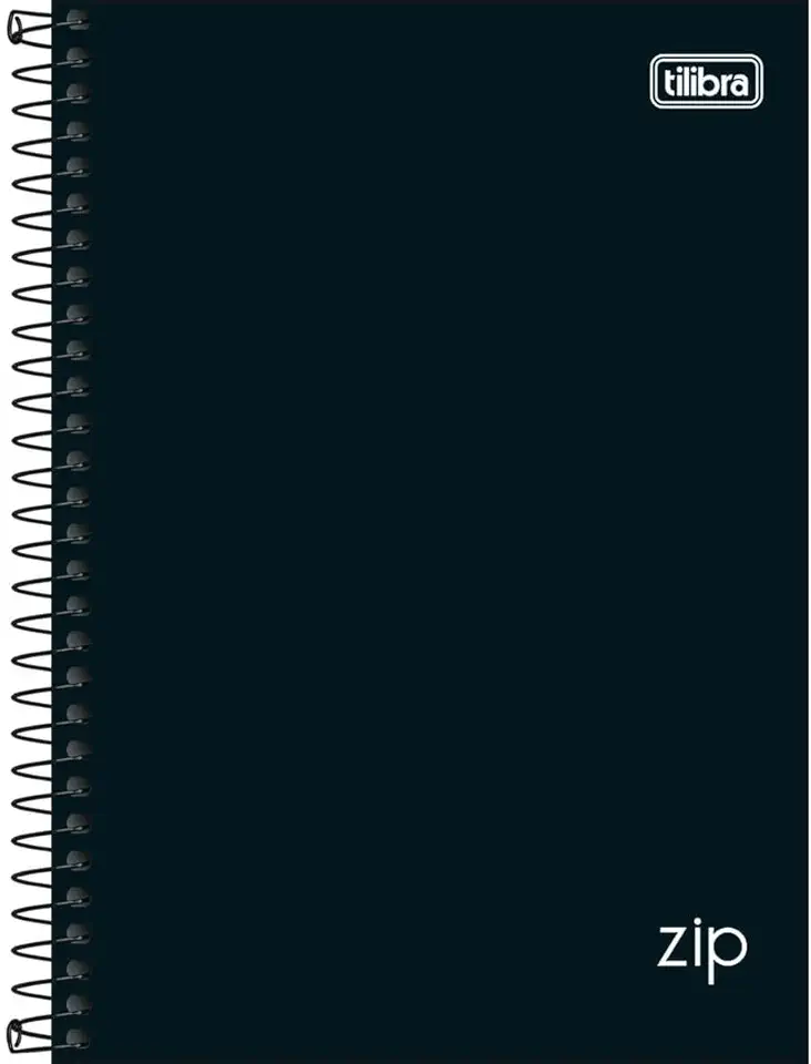 Tilibra - Caderno Espiral Capa Dura 1/4 Zip Preto 80 Folhas