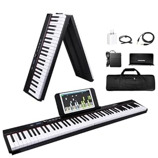 Coolmusic Portable Piano Keyboard Foldable: Portable Keyboard Piano 88 keys Semi-Weighted keyboard Electric Folding Piano Kit