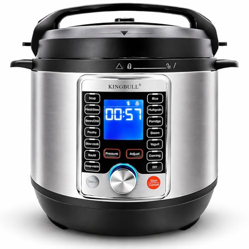 KINGBULL 14-in-1 Electric Pressure Cooker 6‑Quart LCD Display