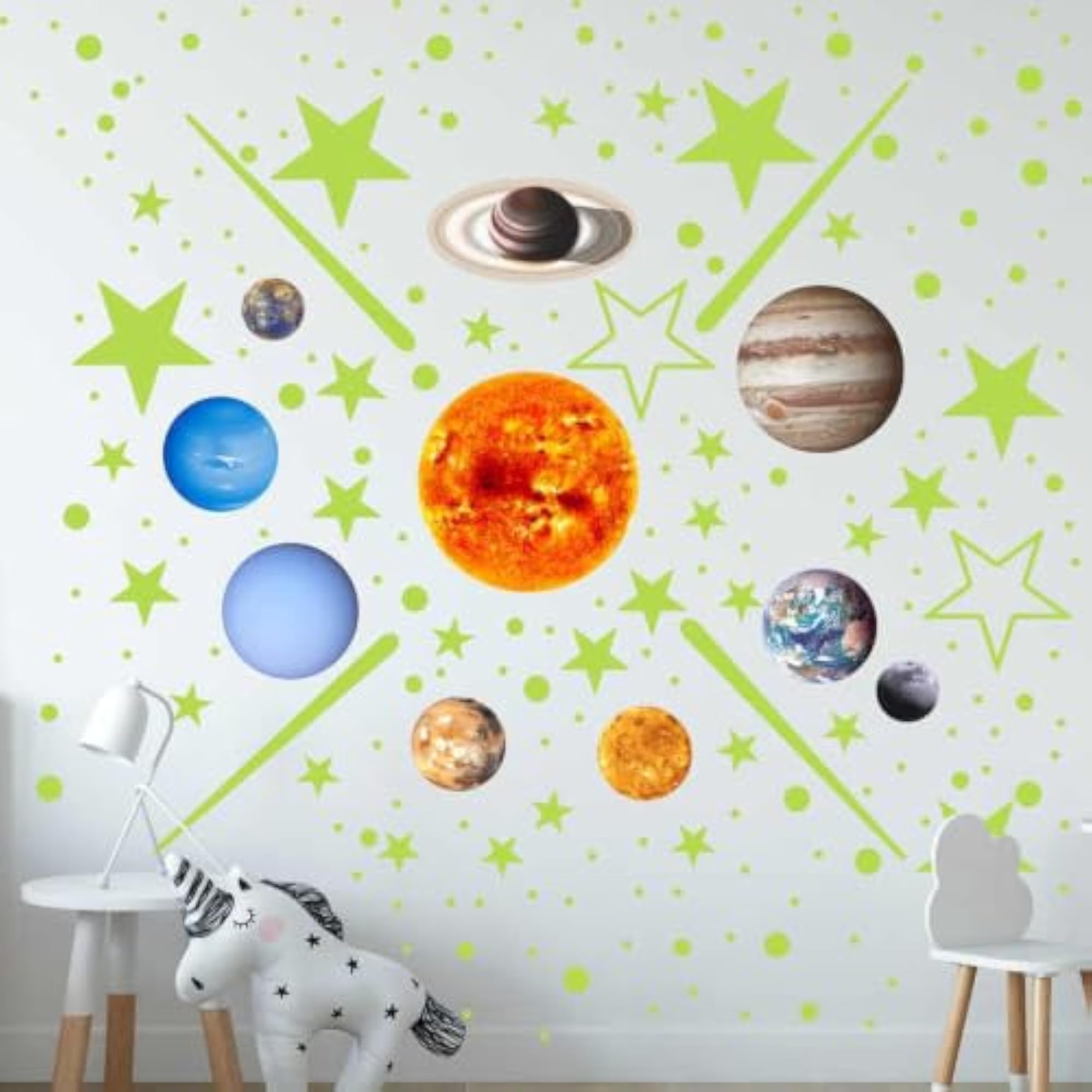Glow in The Dark Stars and Moon Wall Stickers Set