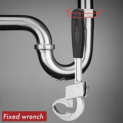 Hipbrandfactory Universal Adjustable Double-Ended Wrench Multi-Function Bathroom Wrench Pipe Basin Faucet Bathroom Wrench Tool Disassembly Faucet Sink Sewer Pipe Repair #TOP5