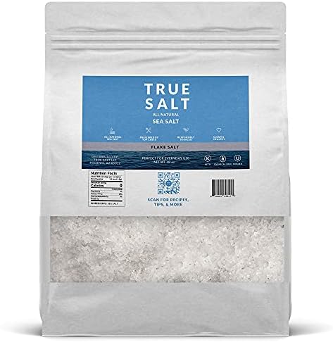 True Salt Flake Salt - Gourmet All Natural Sea Salt From the Sea of Cortez - 3 LB Bag - Organic, Pure, Unrefined, Kosher Ocean Real Flaky Salt Crystals