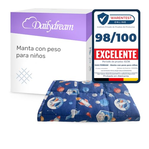 Dailydream Manta Pesada Para Niños, 90 X 120 Cm, 2,5 Kg, Diseño De Espacio, De Algodón 100 , Relleno De Perlas De Cristal, Manta Terapéutica Para Peso Corporal 20-35 Kg