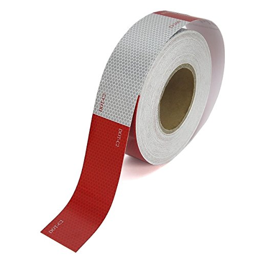 2" X 150' Safety Tape Reflective Tape Auto Car Red And White Adhesive #TOP4