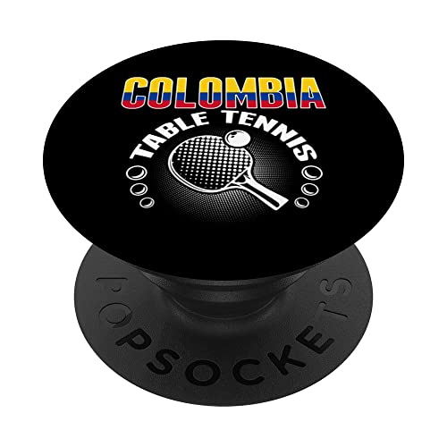 Colombia Table Tennis Lover Support Colombian Ping Pong Team PopSockets Swappable PopGrip, Black