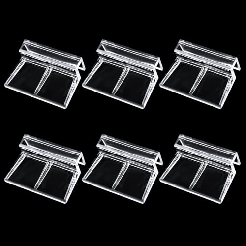 CIATBYYJ 6Pcs Small Aquarium Lid Clips, 6mm Acrylic Fish Tank Lid Holder for Rimless Aquarium Glass Top