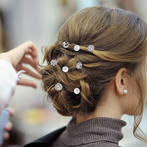 40 Pieces Bride Wedding Hair Pins, Flower Bridal Head Clip Crystal Rhinestone Hair Pins Pearl Hair Pins Hair Barrettes U-Shape Hair Clips For Bridal Wedding Women Hair Jewelry Accessories #TOP4